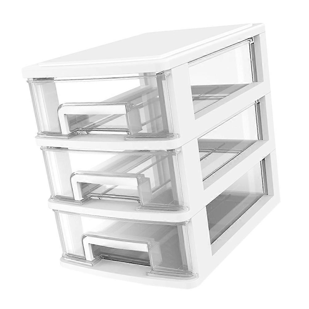 Portable 3 Layer Transparent Plastic Storage Cabinet – Lightweight Desktop Organizer for Cosmetics, Office Supplies & Small Items – Space Saving Home