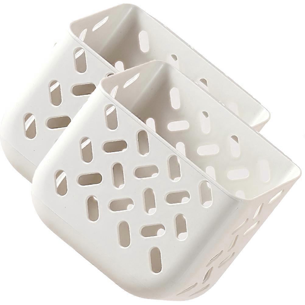 Hanging Storage Baskets with Strong Load Bearing for Dormitory Door or Bed Rail Light Grey PP 2 Sets