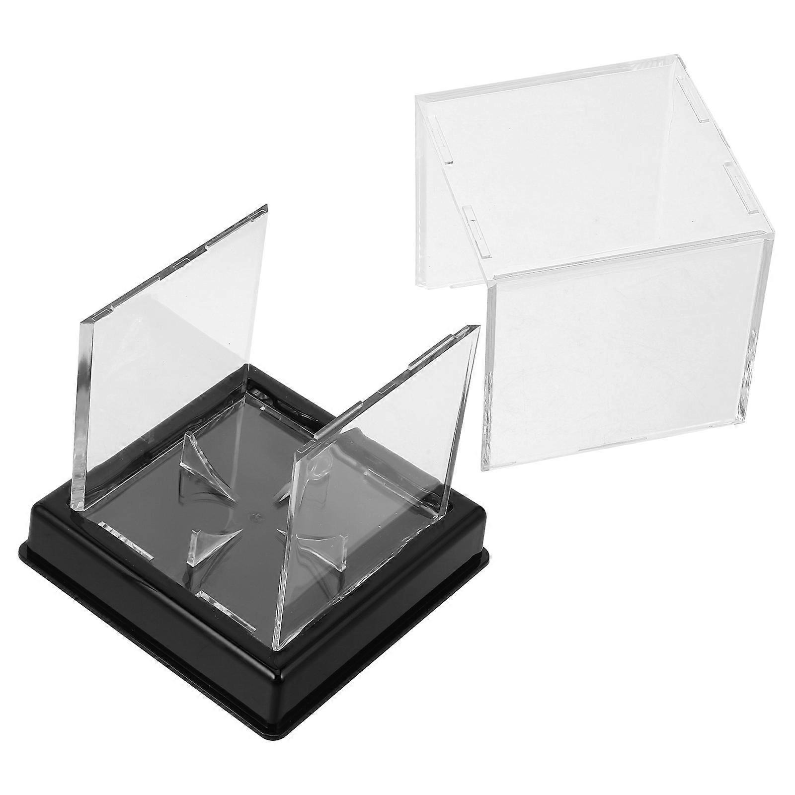 Transparent Baseball Holder Display Case with Base Durable Acrylic Softball Storage Box for Home or Office Decoration