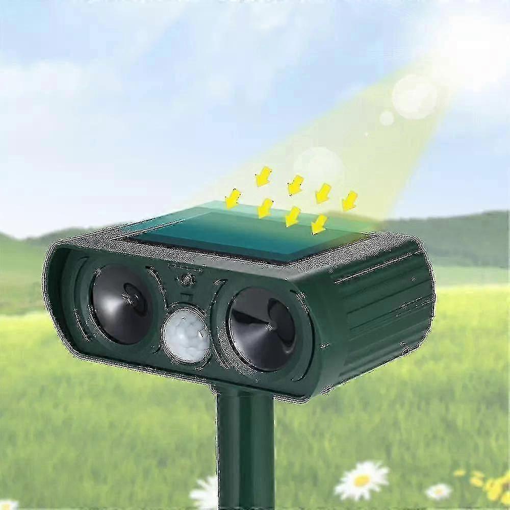 Ultrasonic Cat Repeller, Animal Repellent Audible And Visual Alarm, Solar Or Battery Charging, Waterproof Repeller With 3 Adjustable Frequencies.(ssxj