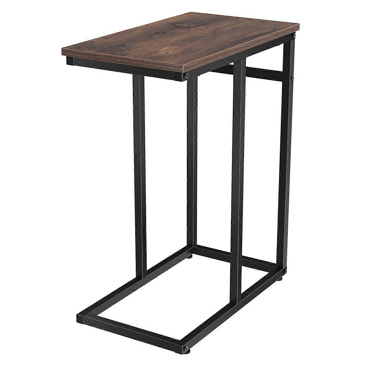 Sofa Couch Table Multifunctional Side Table Bedside Table Stable Wooden Metal Stand Adjustable Foot Pads Space-saving 1Set