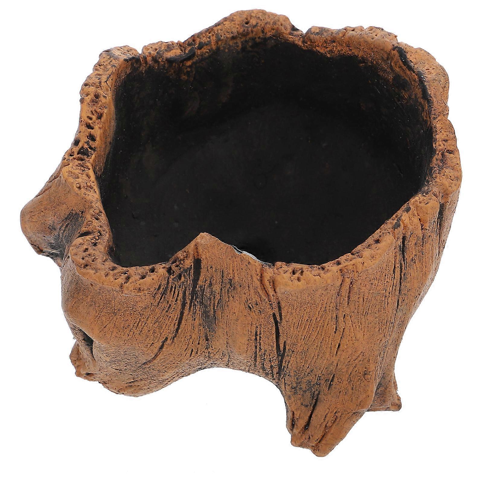 Creative Vintage Imitation Wood Pile Tree Wood Flower Pot Fleshy Micro Landscape Plant Cement Flower Pot