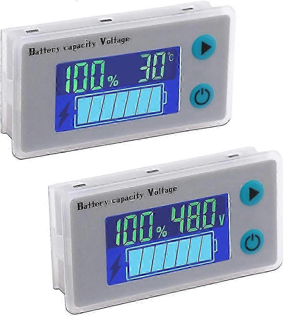 2Pcs 12V Battery Capacity Monitor Lead Acid Battery Voltage Indicator Tester Lcd Battery Indicator