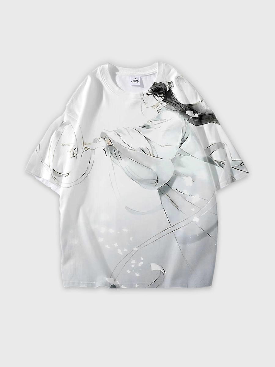 T-shirt round neck Role Pattern loose short sleeve E4010