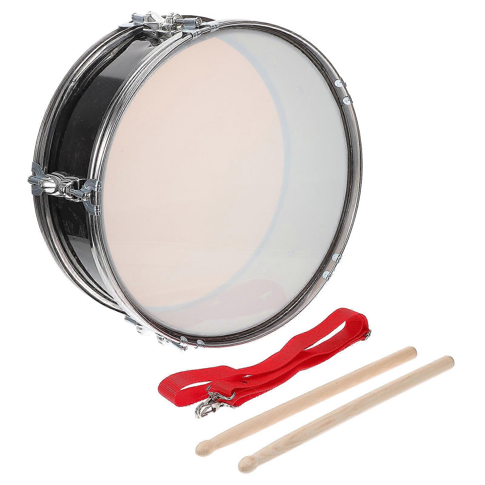Percussion Instruments Kids Snare Drum Kit Toddler Drum Music Training 13 Inch Black Wood 1Set