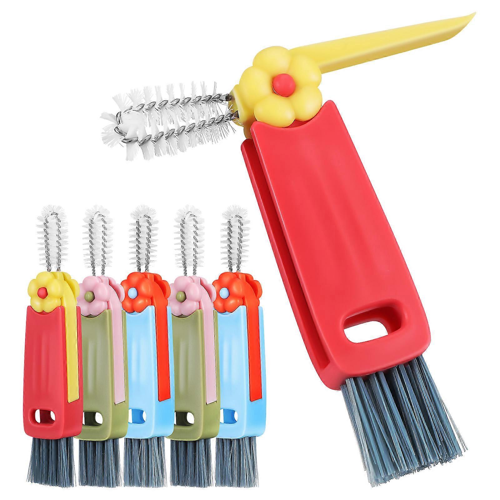 6pcs Multi Functional Cup Lid Cleaning Brushes, Lightweight Crevice Brush for Gap Cleaning, Versatile Bottle Scrub Brushes for Hard to Reach Areas