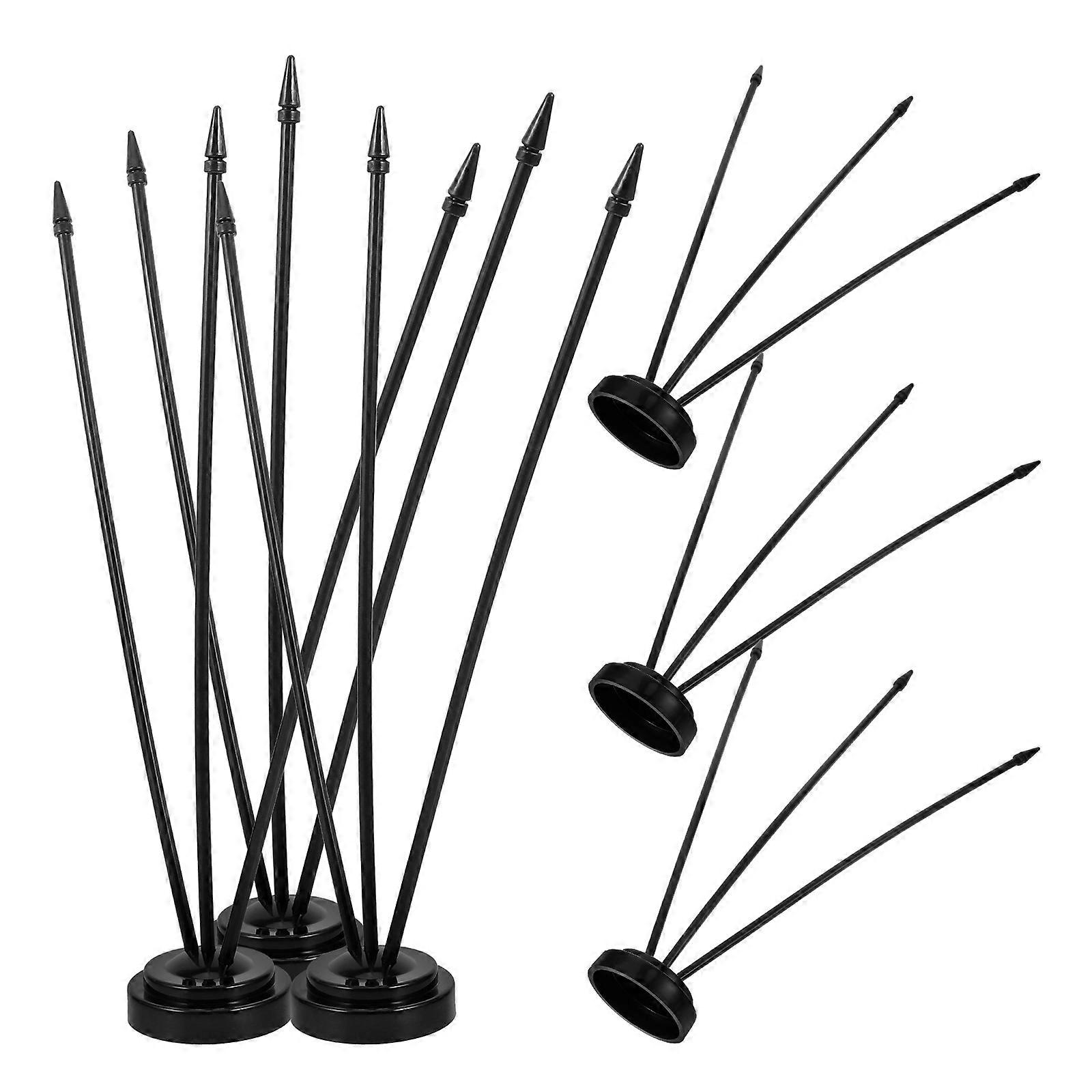 Flagpole Base Mini Flag Holder for Storage Use 1Set Black Plastic Stand