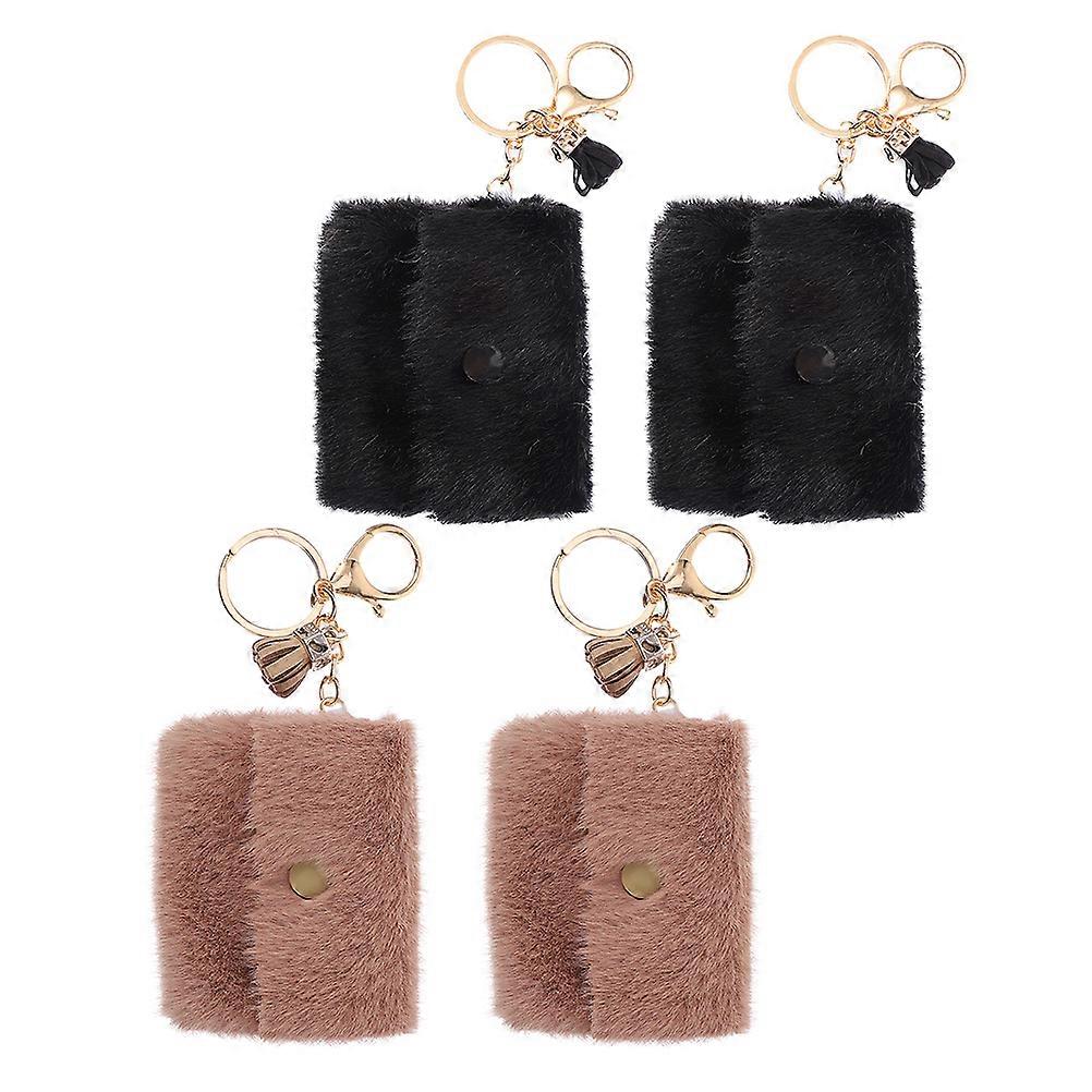 FRCOLOR 4pcs Women's Small Wallet with Keyring Mini Coin Purse Cute Coin Purse Small Coin Container Change Purse Coin Collection Purse
