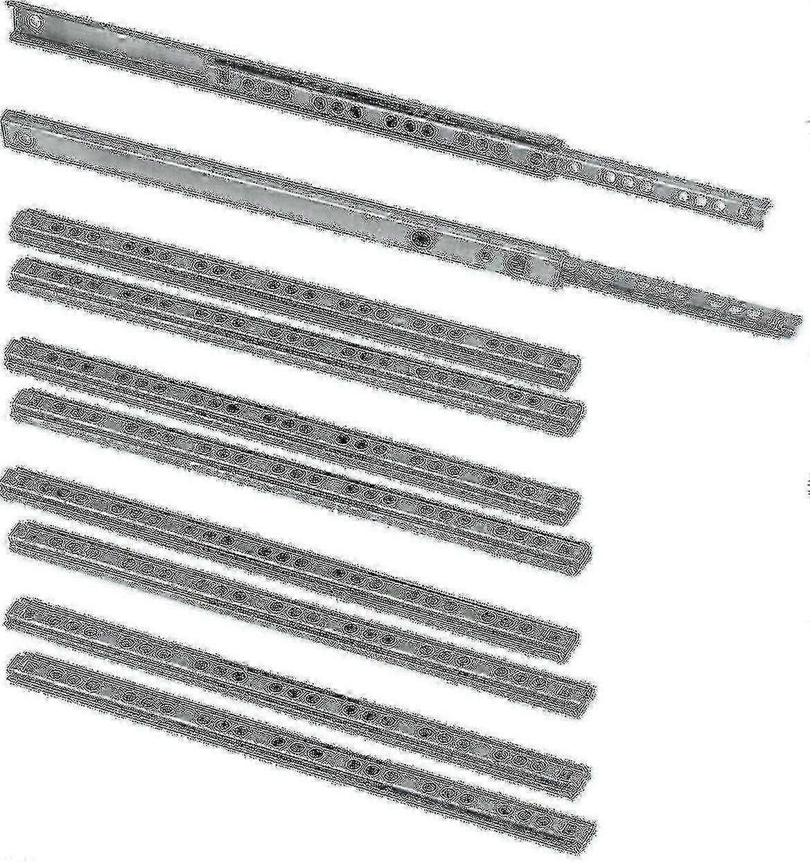 Pack Of 5 Pairs (10 Pieces) Slides/ball Slides Extract Part 17mm X 278mm For Drawer, Zinc Plated  TA