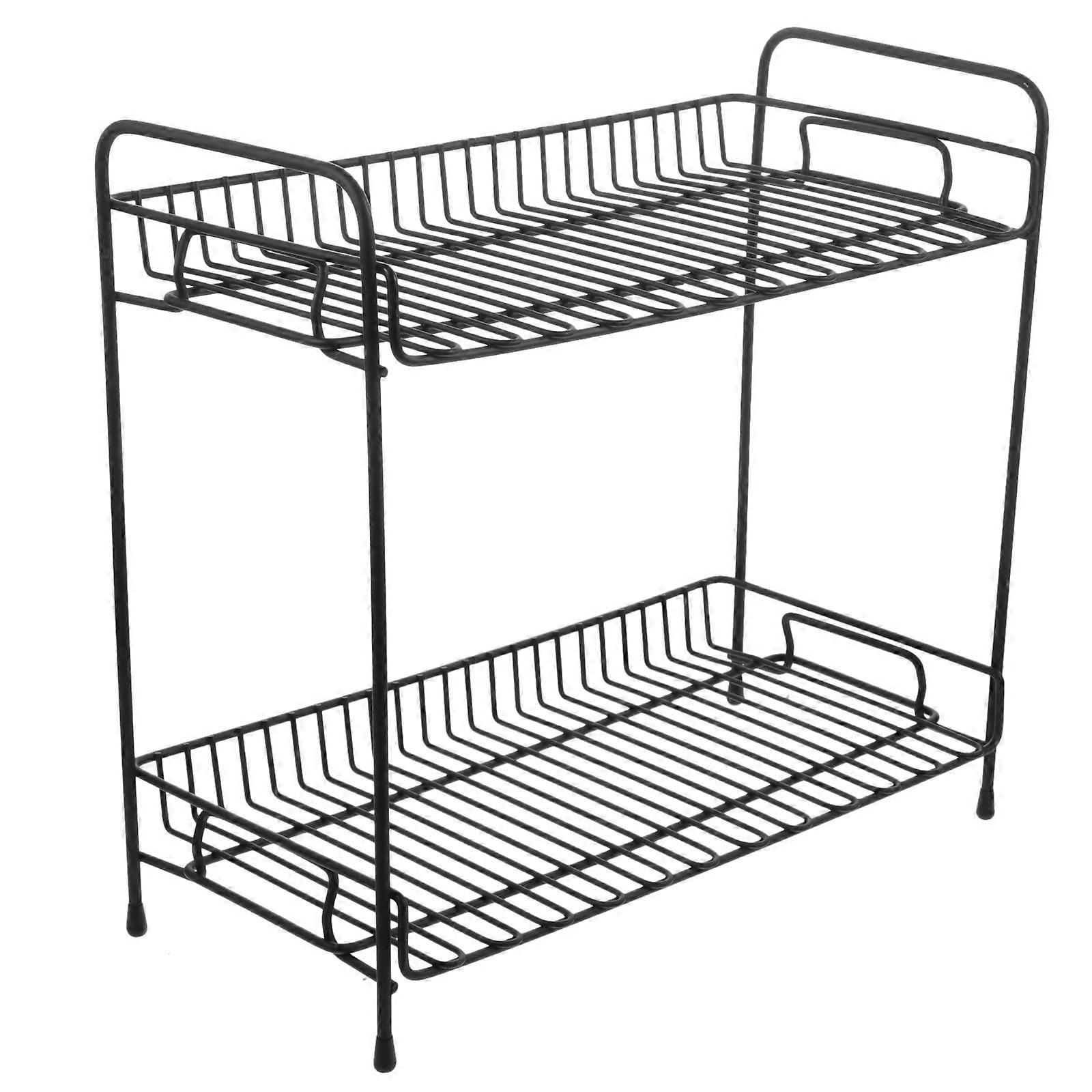 Black Wrought Iron Storage Rack for Kitchen with Strong Loadbearing and Design 17.7x11.8x49.2 inches