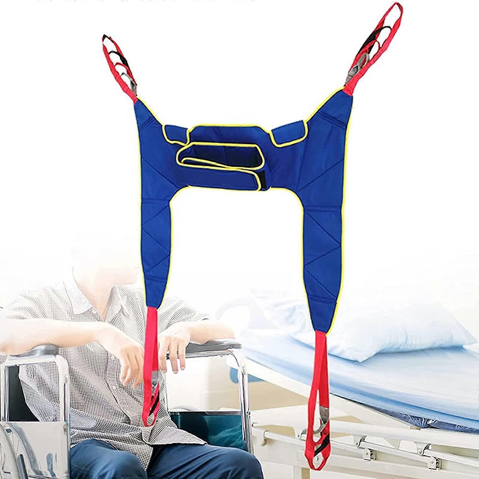 ULift Sling with Commode CutOut, Four Point Support, Size M/L, 500 lbs, Blue
