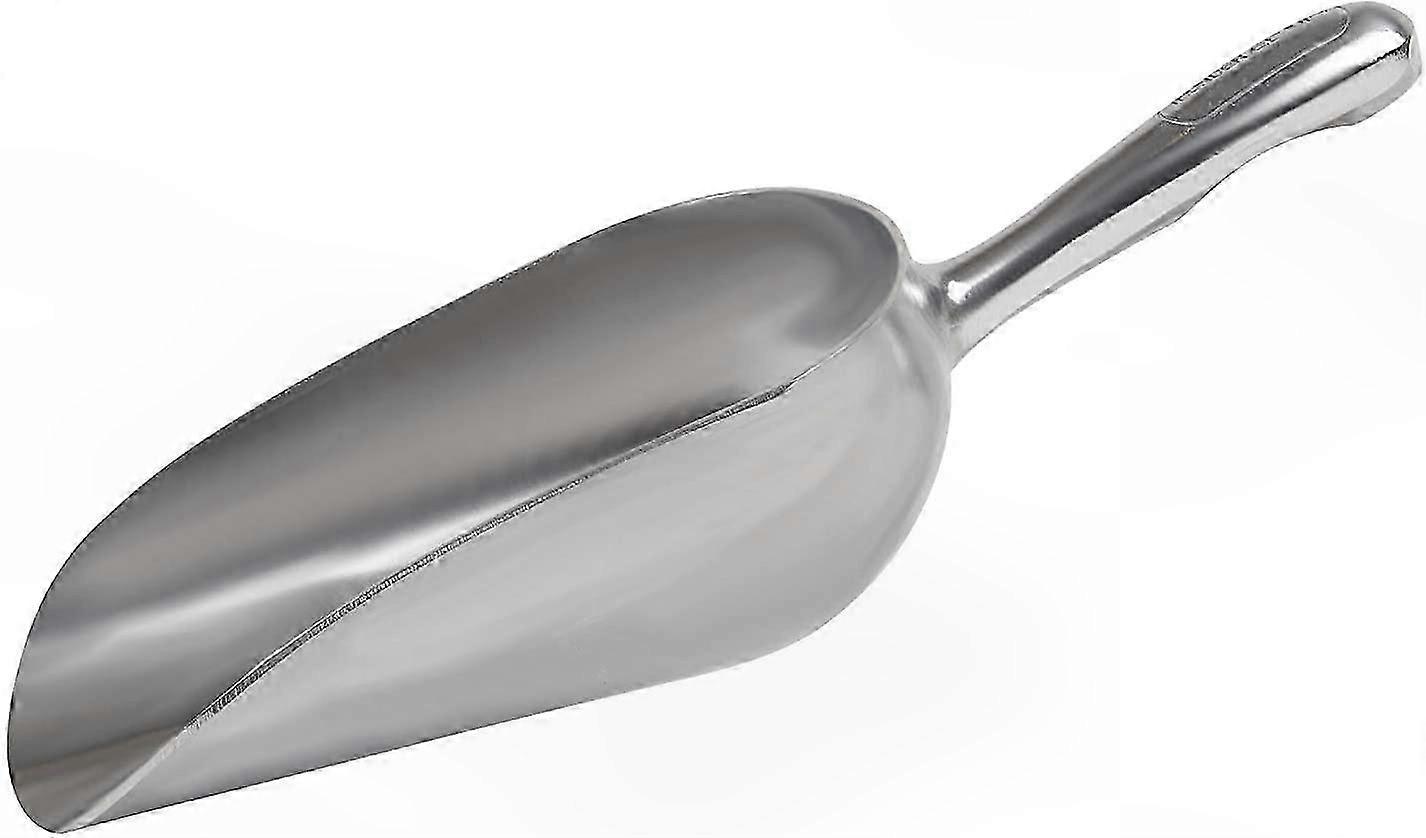 Durable Cast Aluminum Scoop with Round Bottom and Ergonomic Finger Groove Handle for Versatile Use