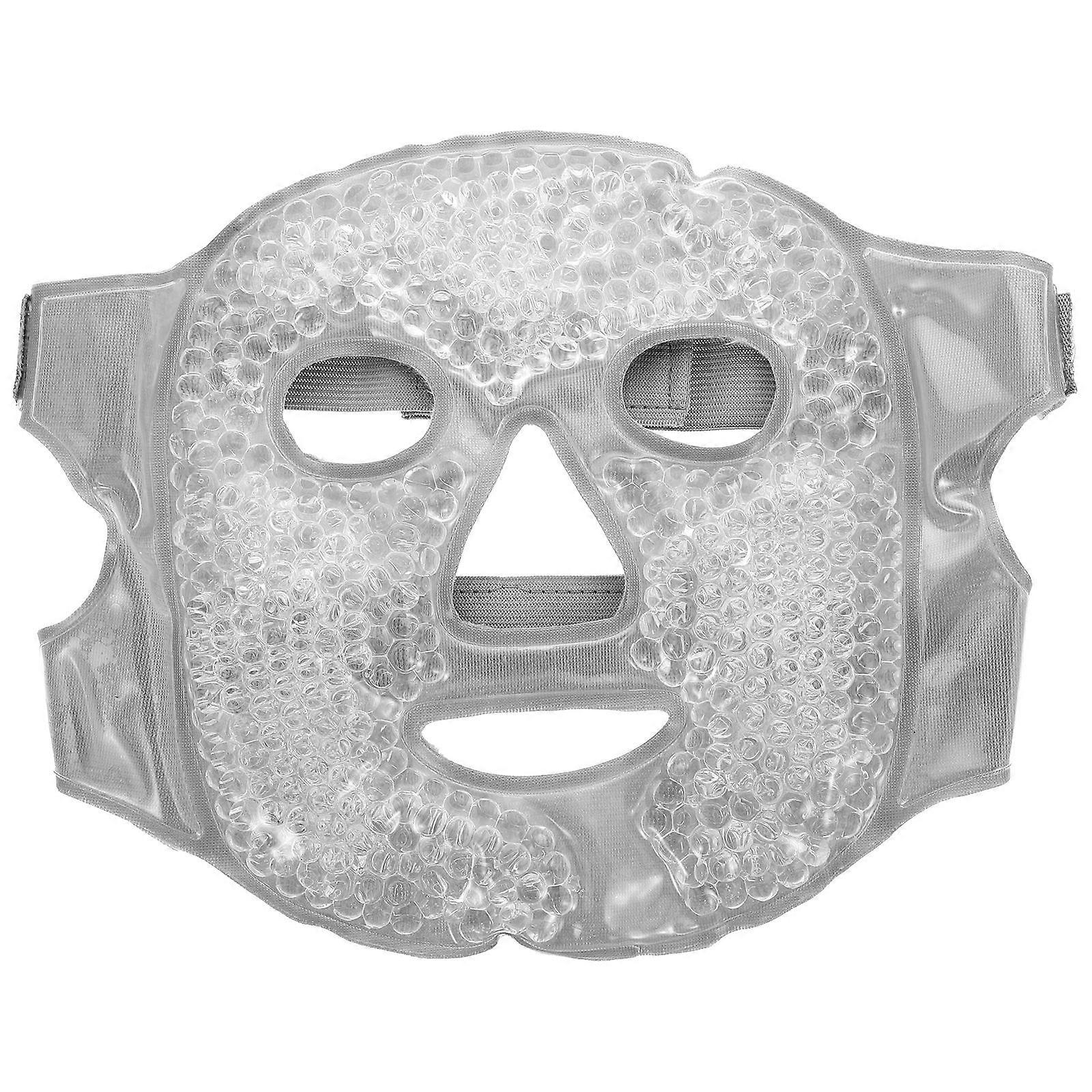 Cold Hot Facial Mask with Adjustable Straps Reusable Ice Pack for Stress Relief, Headache Soothing, and Facial Redness Reduction