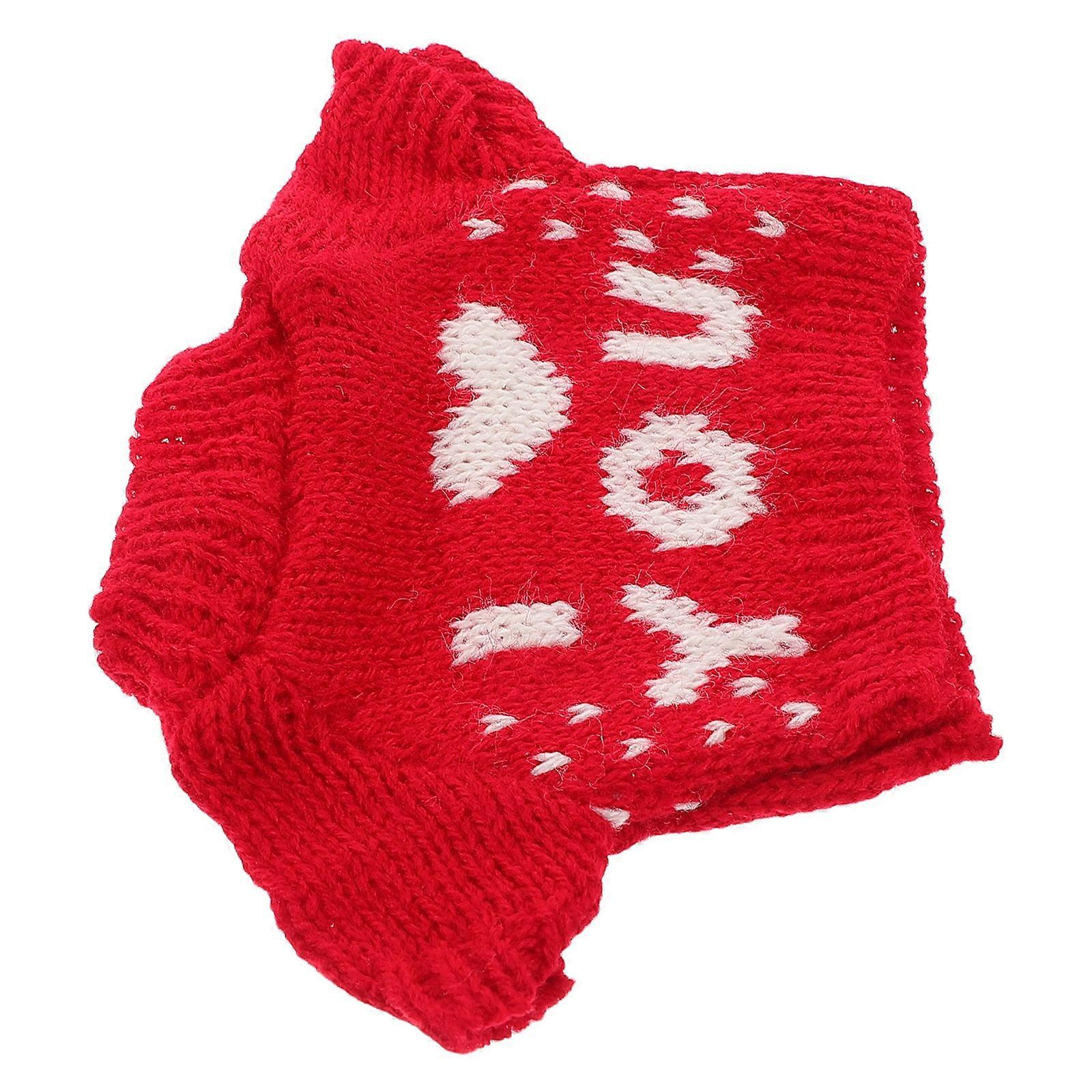 Soft Knitted Hoodie Sweater for Plush Bears – DIY Outfit with Cute Red Letter Design for Interactive Play and Bonding