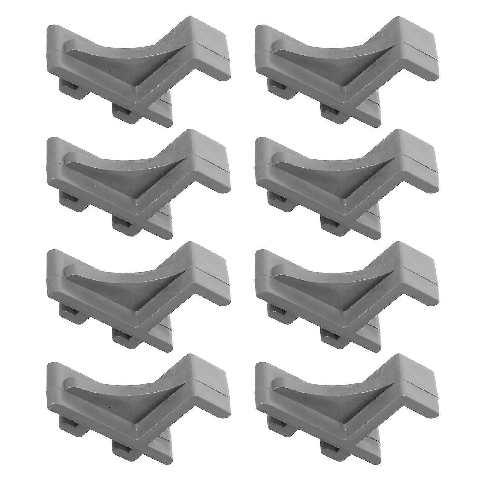 Refrigerator Shelf Support Clips 8Pcs Grey Raised Design For Kitchen Organization Size 11