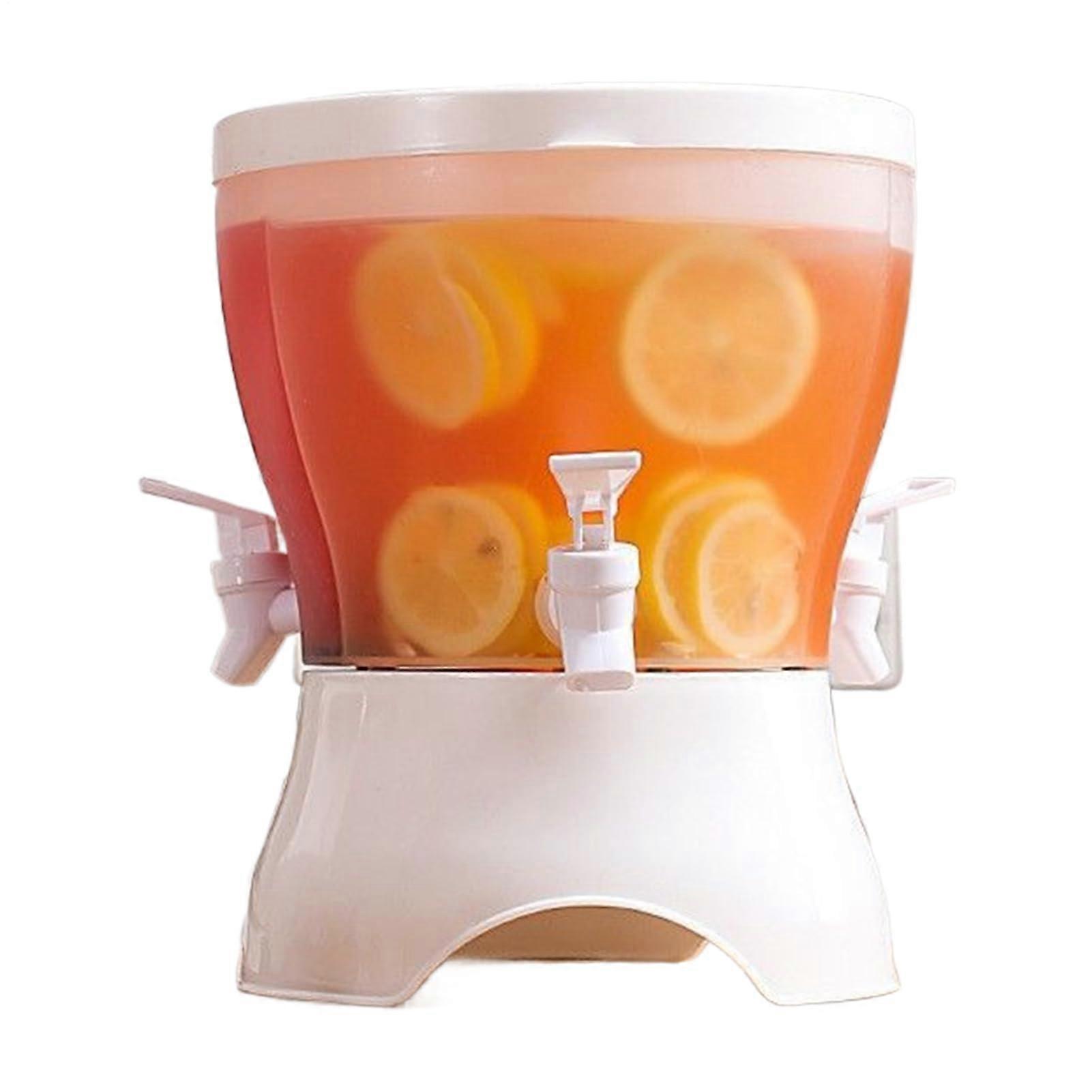 Beverage dispenser with spigot, 5.3L 3drink – 360° rotatable for juice, iced tea, lemonade.