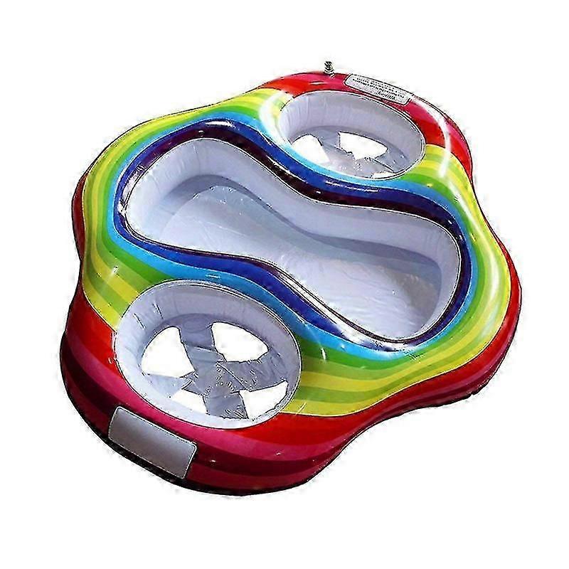 2024 Inflatable Pool Float Infant Double Seat Floaty 2 Kids Swimming Rings