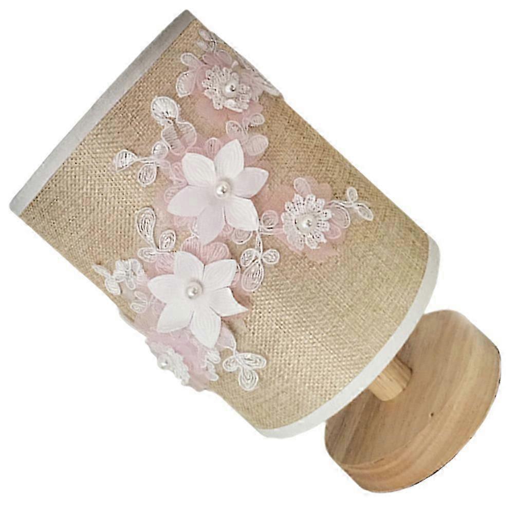 Night Stand Lamp Small Bedside Lamp Usb Decorative Desk Light Cloth Lampshade Rectangular Base 1Set