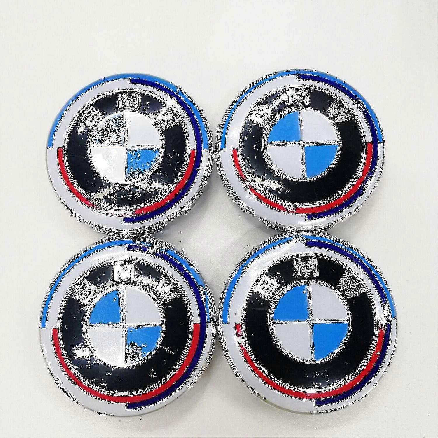 4x עבור BMW 50th Anniversary Edition 36136768640 מכסה רכזת מרכז גלגל לרכב 68 מ"מ GuanGuan
