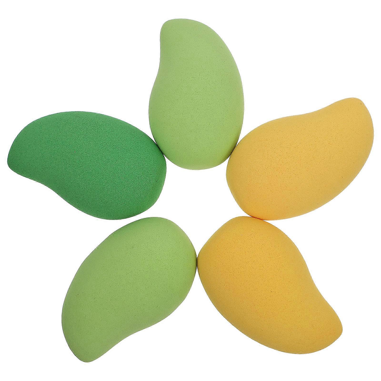 Beauty Puff Face Powder Puff Stylish Mango Shape For Sensitive Skin Users Portable 5Pcs