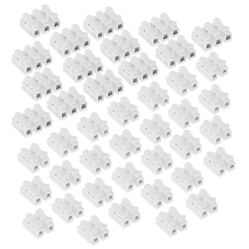 100pcs Quick Connector Spring Wire Connectors for Home Use LED Strip Light White Small Size