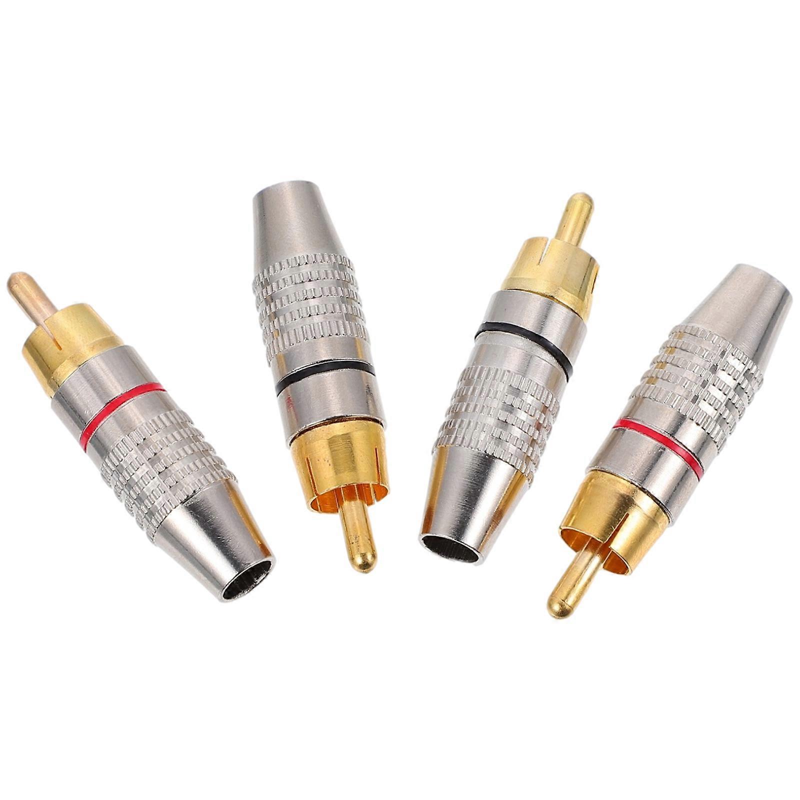 Here's a refined and professional product description based on your input:
**4PCS Gold Plated Male Audio Plugs – Durable Connectors for Speaker