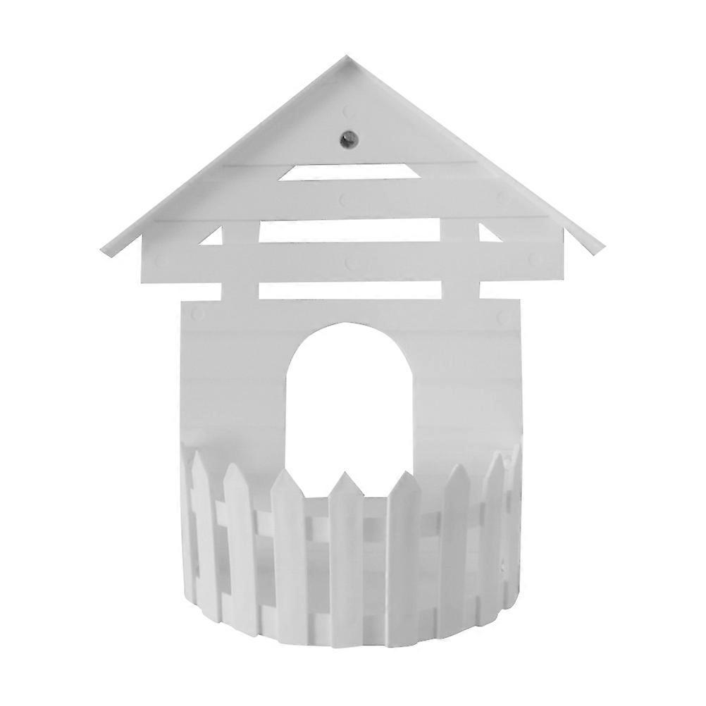 Wooden Wall Hanging Flower Basket for Storage Use 1Pcs White House Rack