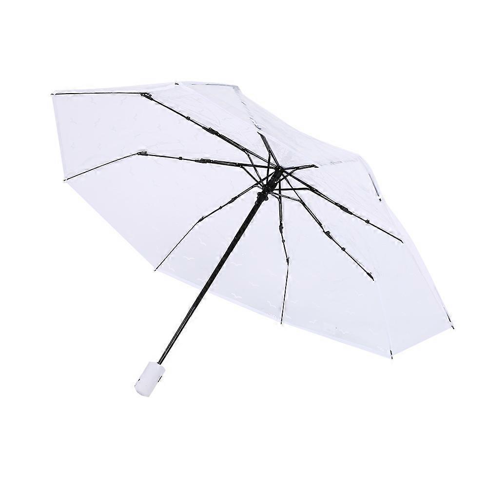 Fashionable Animal Pattern Portable Transparent Automatic Three Folds Folding Rain Umbrella