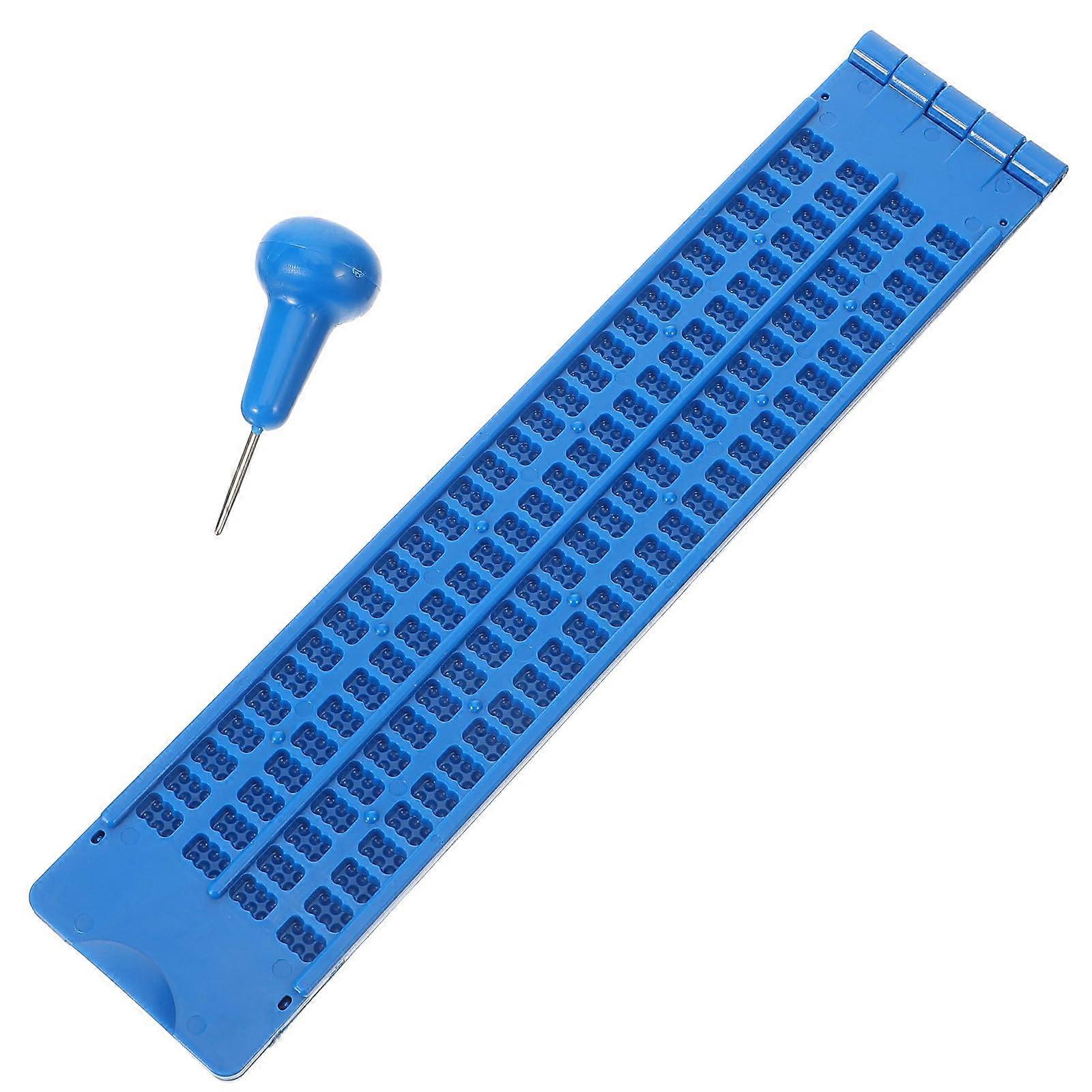 Braille Writing Slate With Stylus Plastic Complete Slate Set For Blind Learners Learning Accessory
