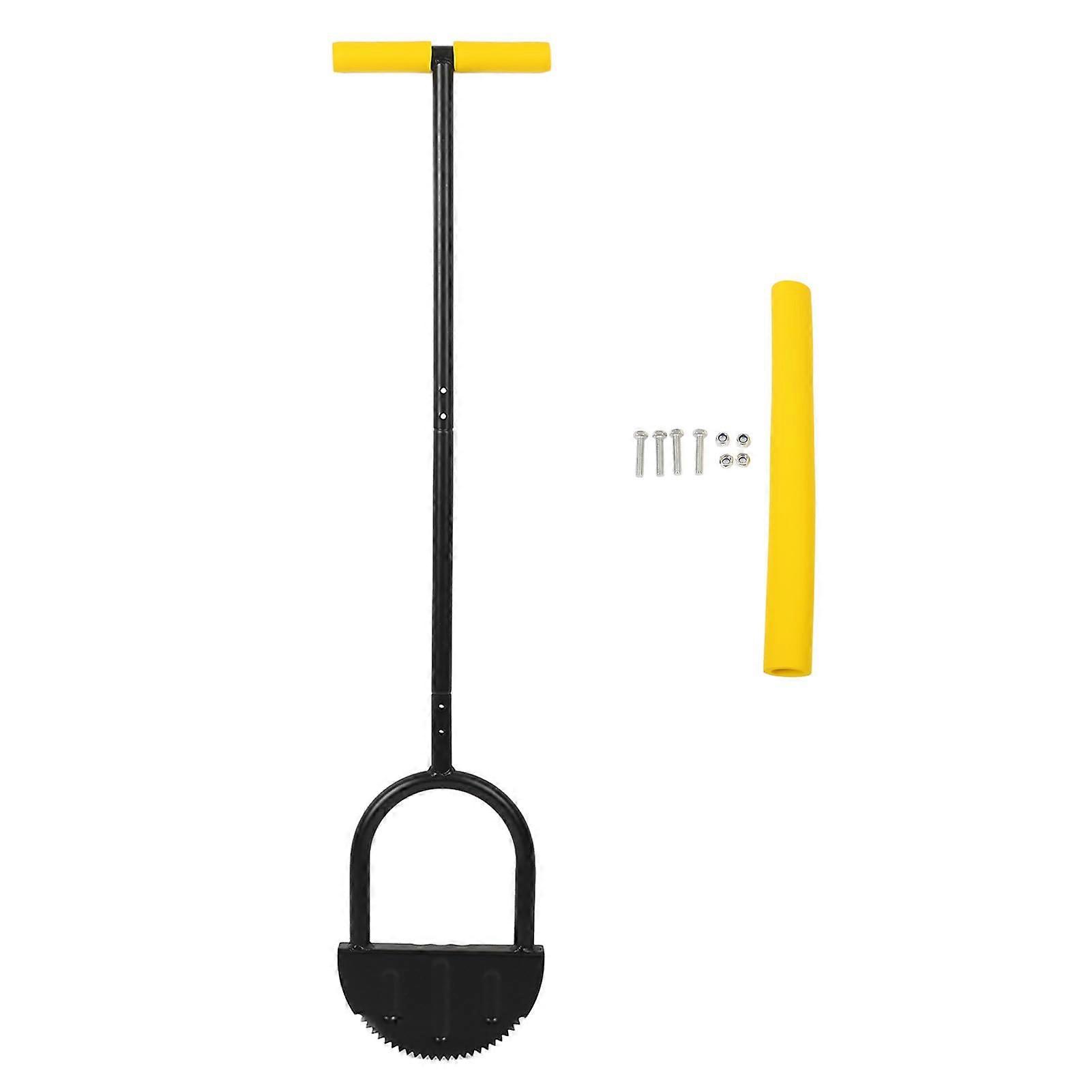 Half Moon Edging Lawn Tool with Long Handle, Sawtooth Garden Edger for Walkway Landscaping and Flower Bed Edging