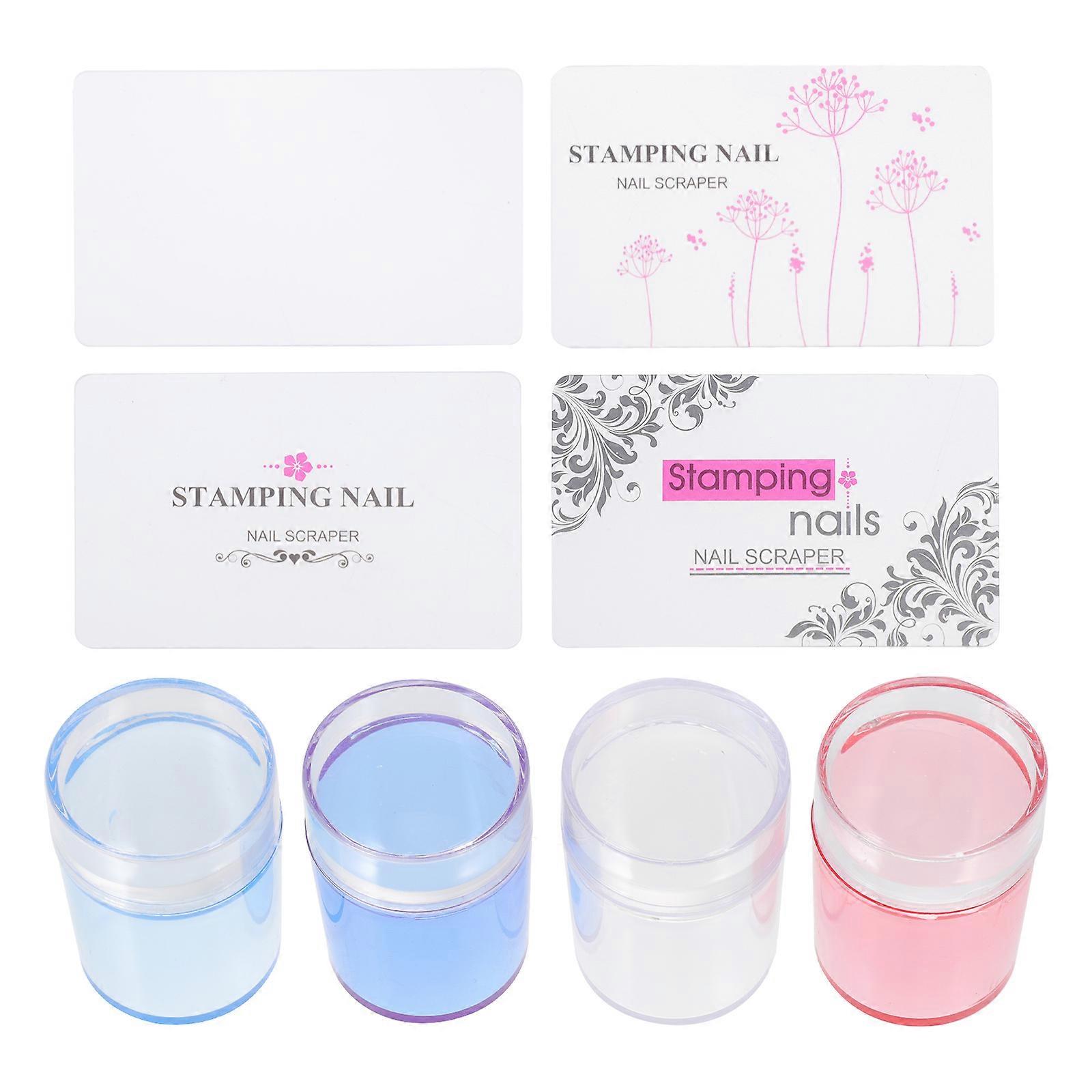 Nail Design Stamp Kit 4 Sets Suitable For Home Use Women 3.90X3.90X5.50cm Durable High Class Stamping Tools