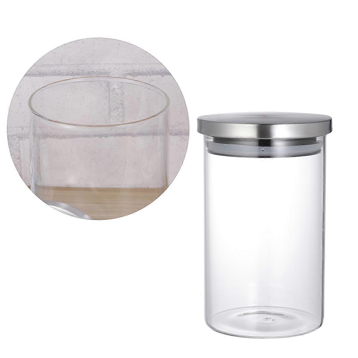 Glass Airtight Jar with Stainless Steel Lid for Food Storage Dry Fruits and Snacks 95x140