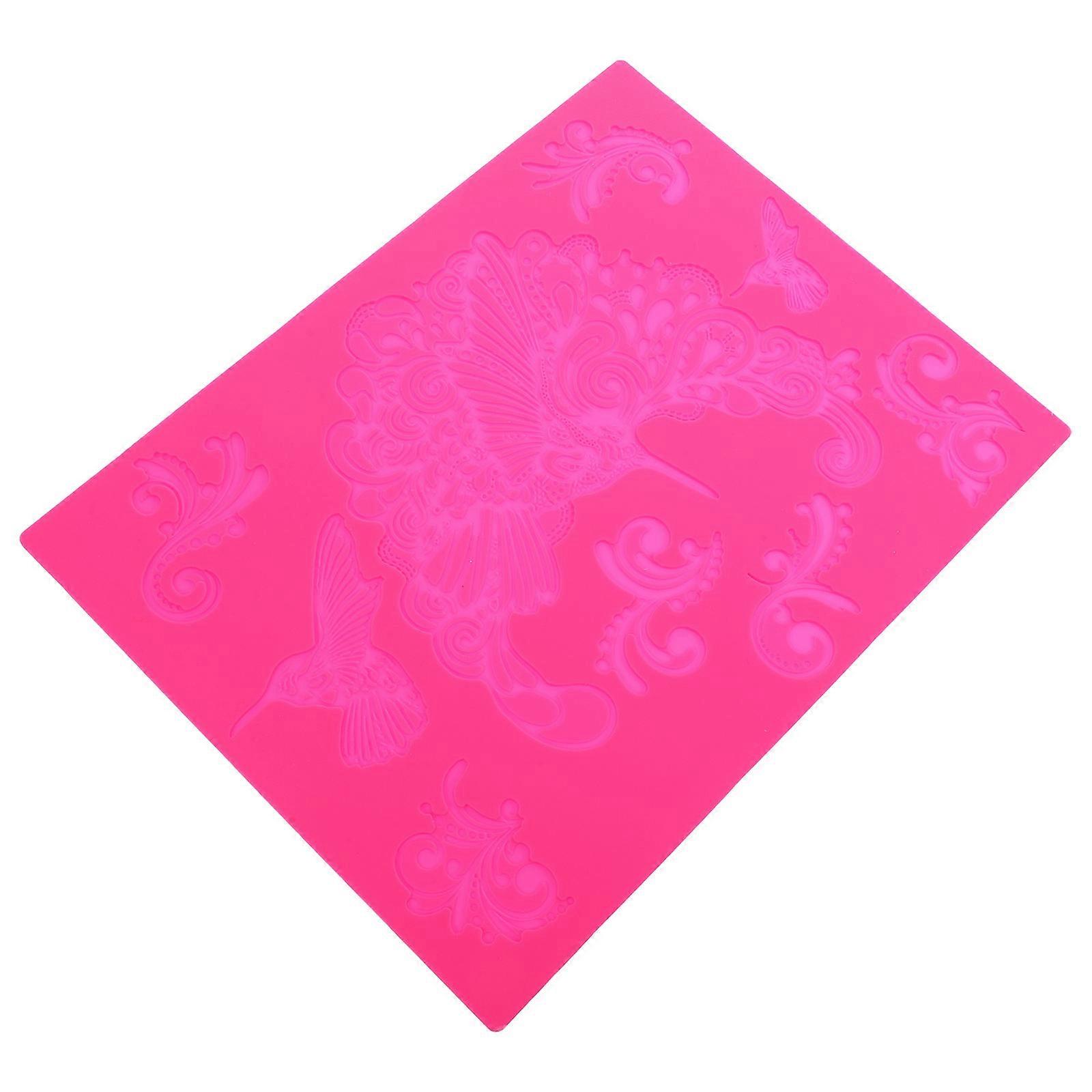 Silicone Lace Mold For Cake Decorating Enthusiasts 25X19X0.5CM Rosy Professional Grade 1Pcs