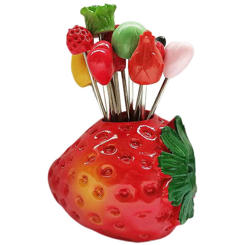 Cartoon Shapes Fruit Toothpicks Forks 1 Set Perfect for Family Gift Giving Lightweight Comfortable to Use