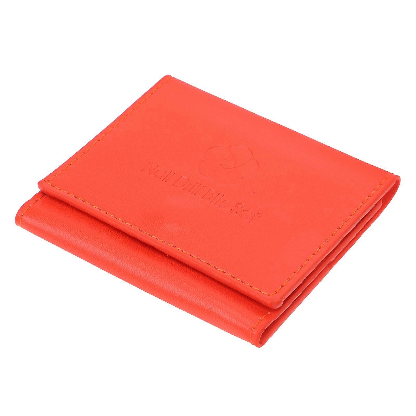Nail Drill Bit Storage Bag for Salon Use Made of Orange Color Perfect for Organizing