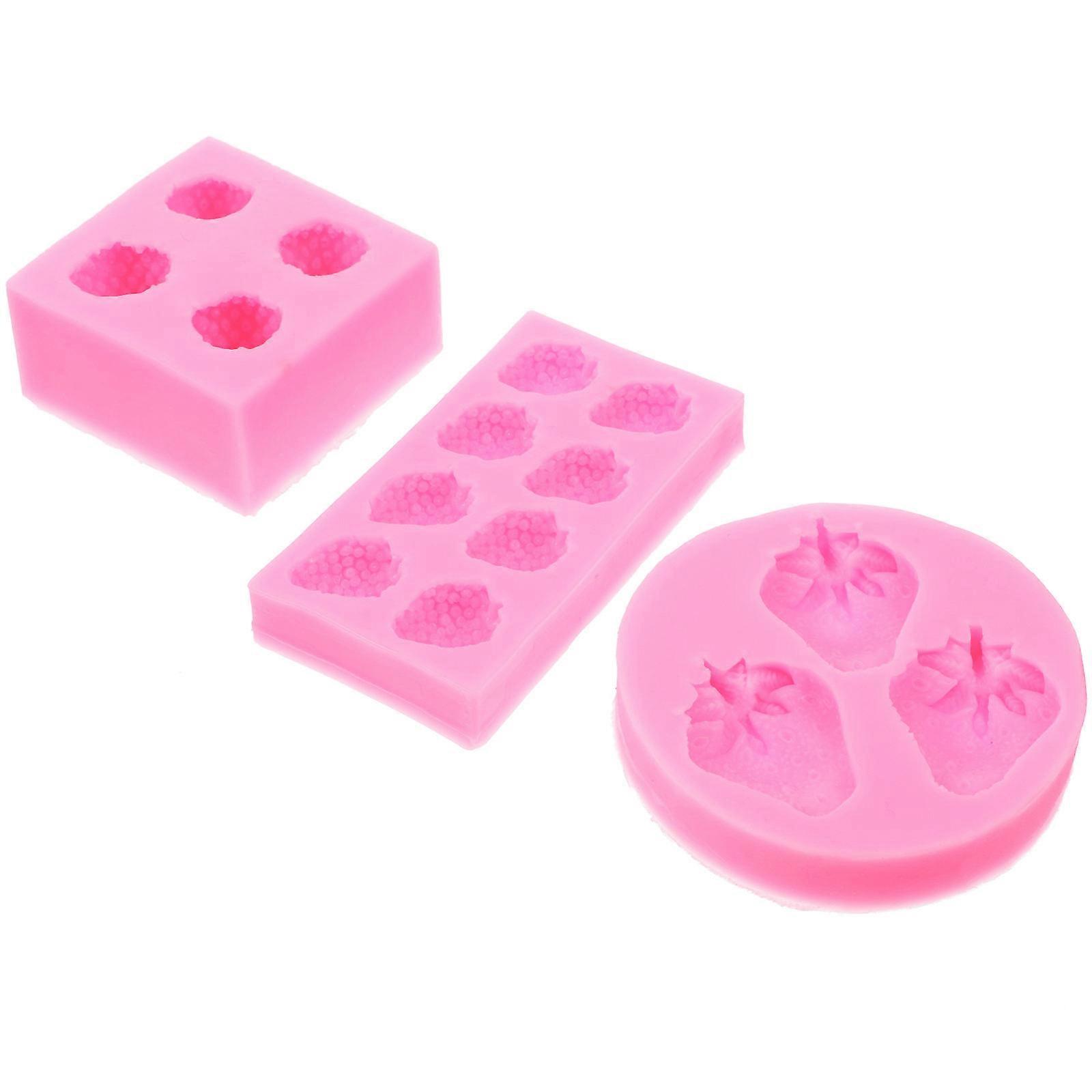 Resin Silicone Strawberry Mold For Home Use And Decoration Making Safe Material 3Pcs