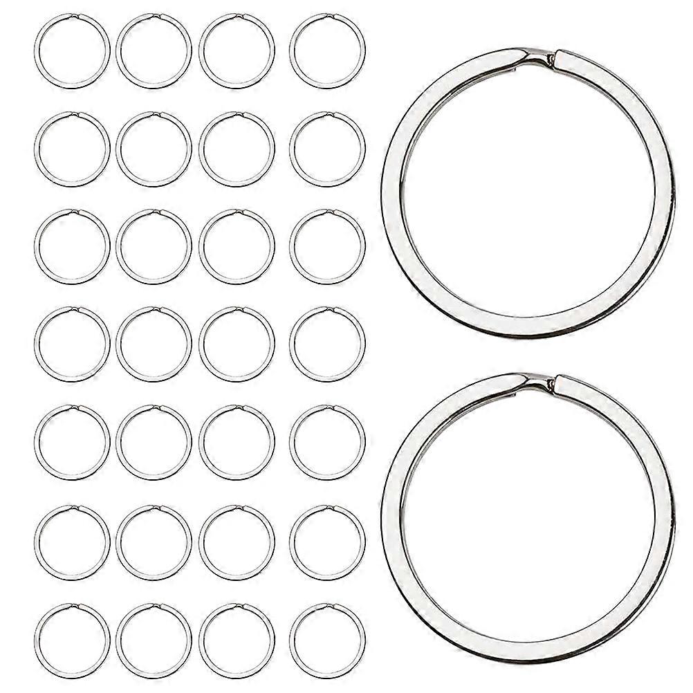 40pcs Portable Key Holder Making Rings Flat Circle Keyrings with Extra Jump Ring for Secure Connection, Ideal for DIY Crafts and Key Accessories
