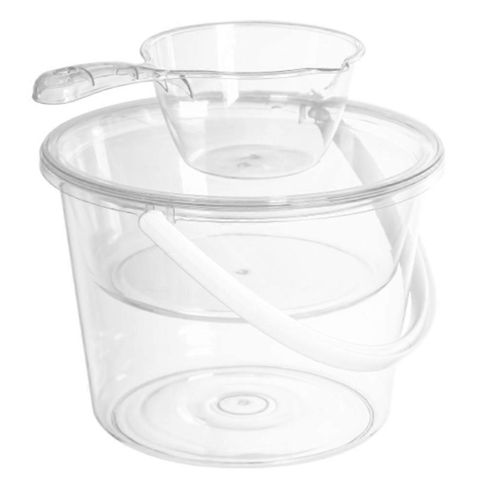 Transparent Portable Water Bucket for Cleaning and Household Use in 30.00X30.00X22.00CM Size with Multipurpose Functionality in 1 Set
