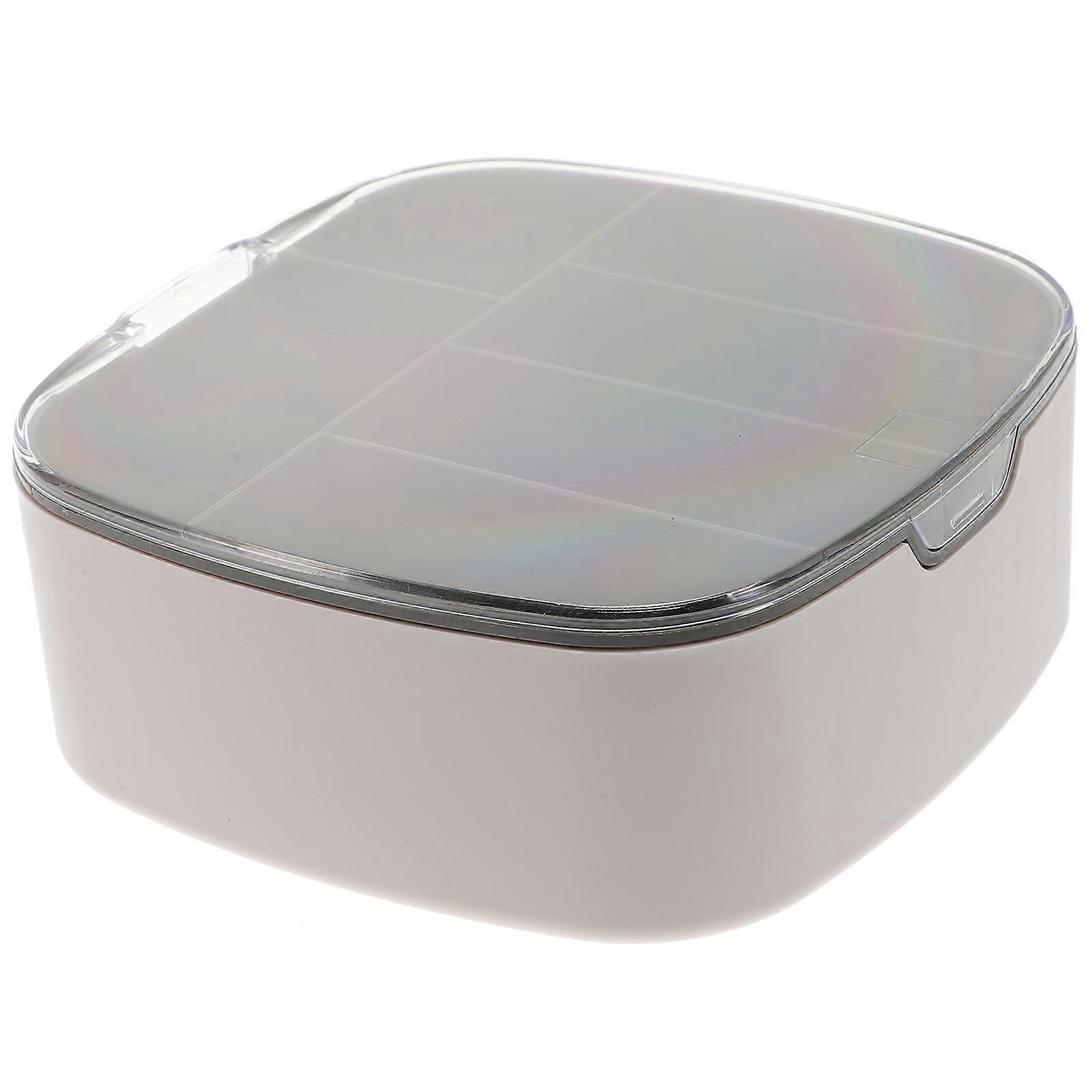 Cable Storage Box with Compartment Design for Earphone and Data Cables Light Grey PP Material 7x5x3 inches