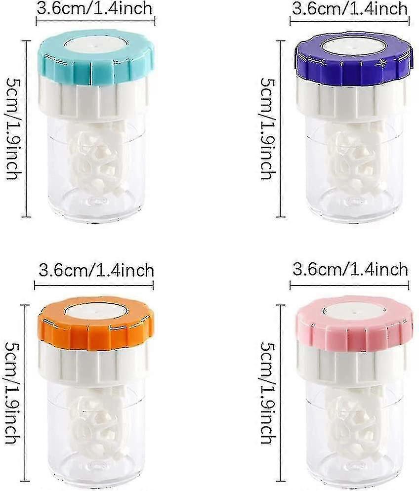 4pcs Contact Lens Cases with Cleaner & Storage Box