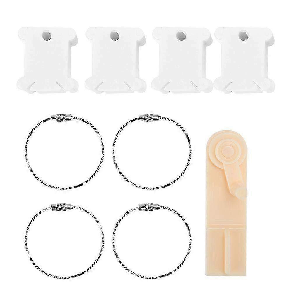 Plastic Floss Bobbin Set for Cross Stitch & Embroidery - Manual Winding Thread Management Tool in White Color