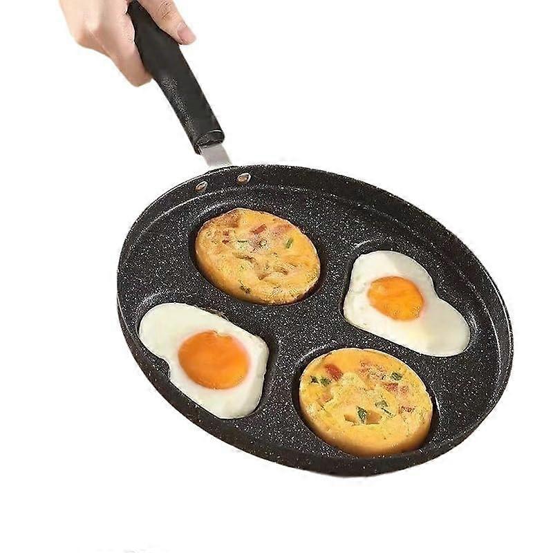 Egg Pan 4 Egg Capacity Nonstick Heart and Circle Shapes Small Frying Pans Breakfast Omelette