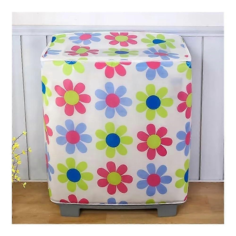 Washing Machine Cover Waterproof Dryer Cover with Zipper Front for Most Front Loading Washers and Dryers (White) 83x46x86cm