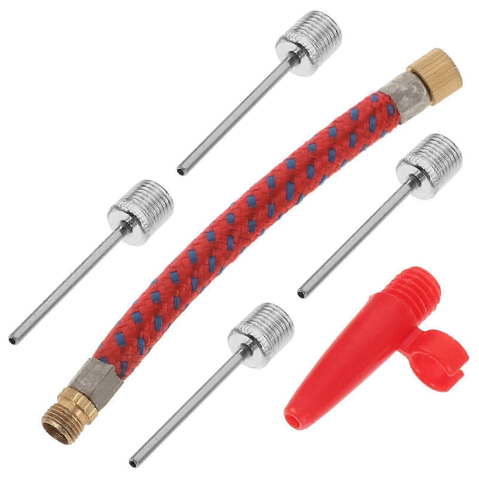 1 Set Bike Adapter Tool Ball Pump Needle Bike Tire Pump Tube Tire Inflation Connector Inflation Extension Tube Inflation Air Input Nozzle
