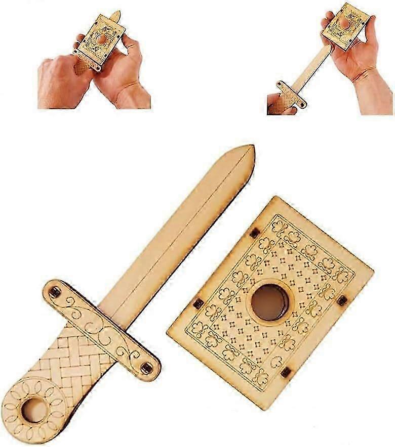 Handcrafted Wooden DIY Magic Set, Magic Pencil Box, Key Through Coin Magic