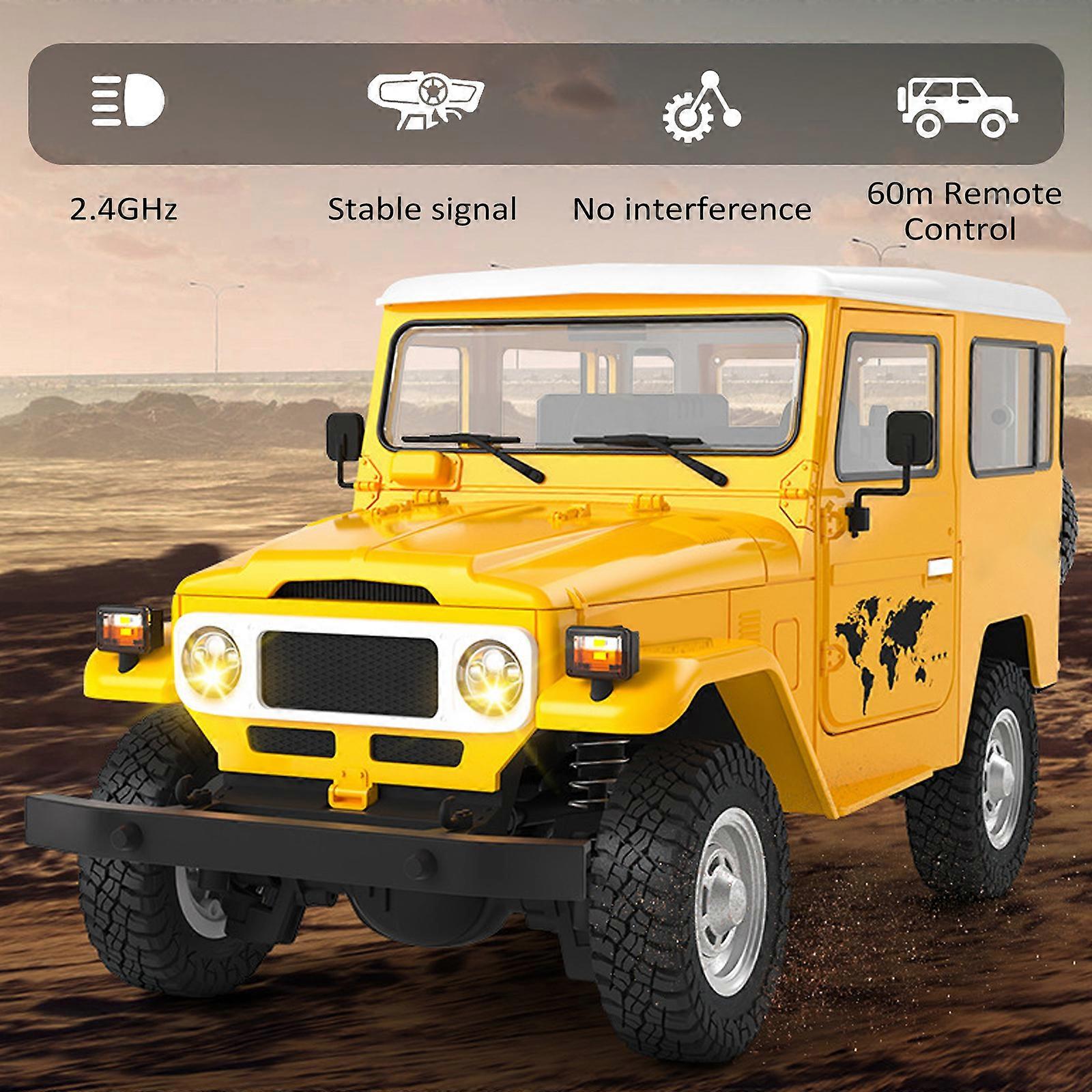 1/16 Scale 4WD Remote Control Off-road Car with LED Light, 2 Batteries