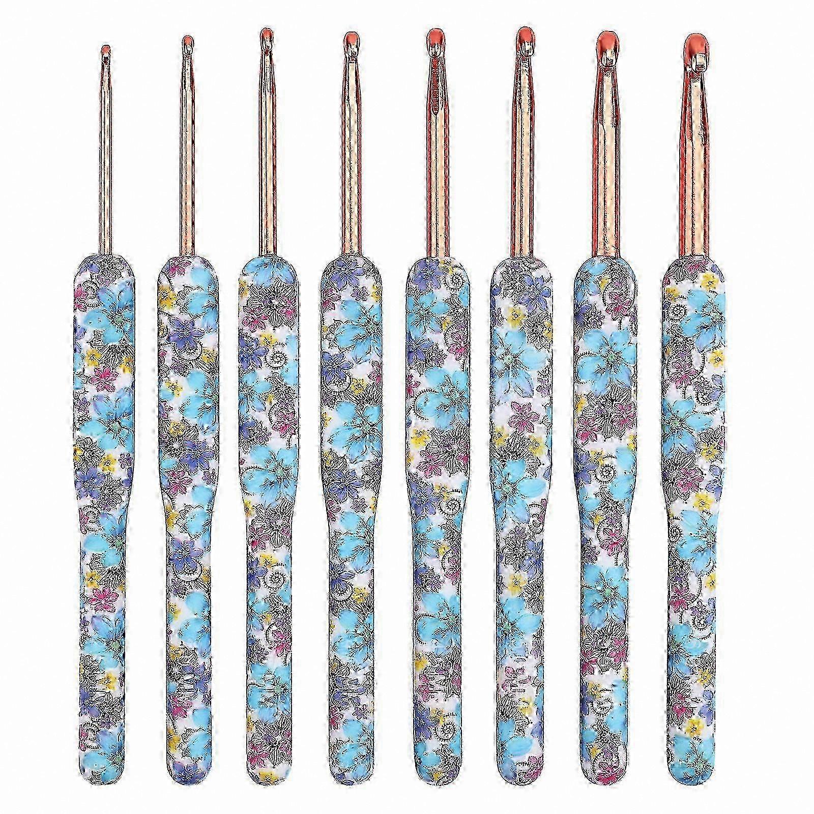 Soft Grip Crochet Hook Set with Clay Handles (8 Sizes 2.5-6.0mm) for Crafting Comfort and Precision hwy