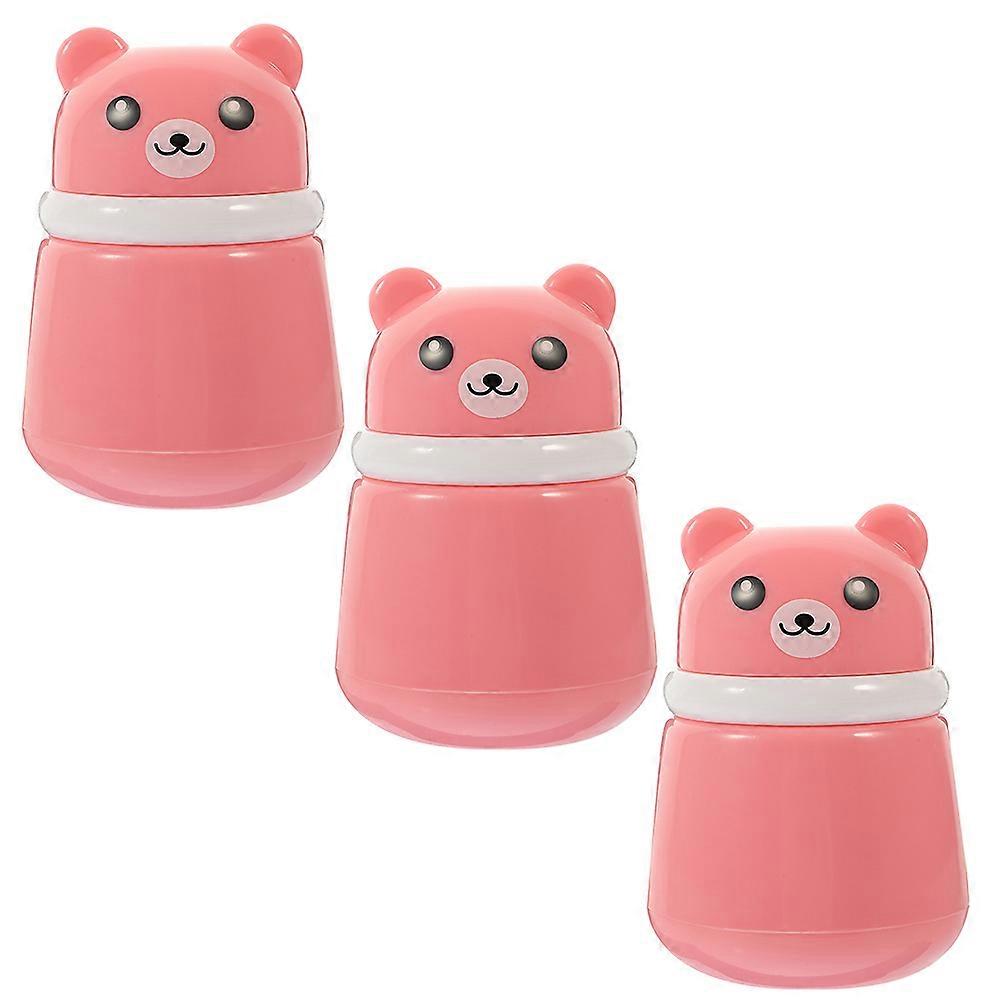 3pcs Pink Body Powder Boxes with Sponge for Home Use Excellent Quality Not Easily Deformed