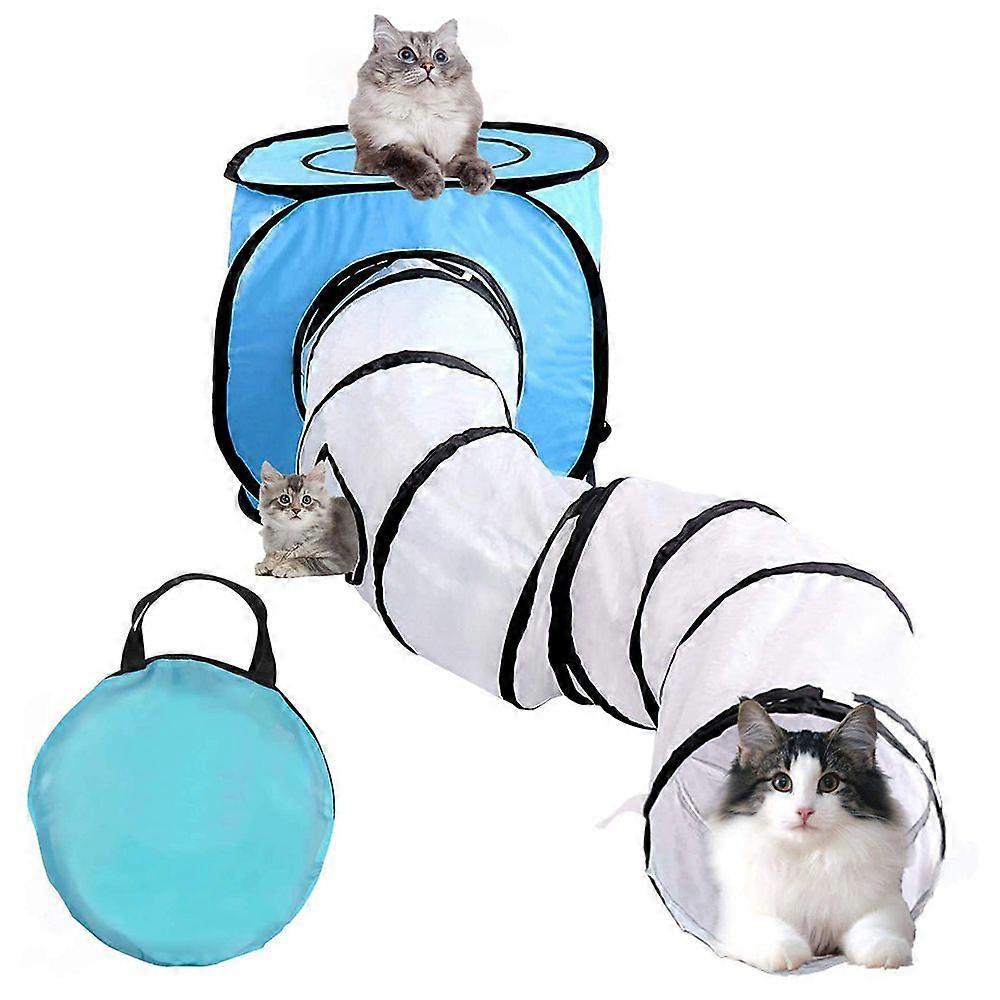 Tunnel and cube set for indoor cats