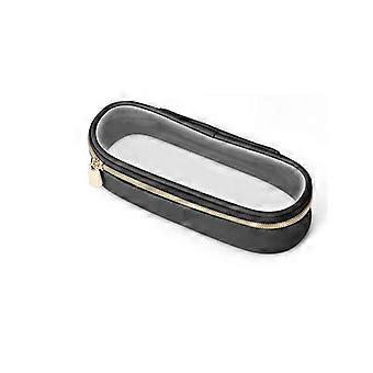 1 stk sort, klar rejse makeup børste holder, læder makeup børste toile